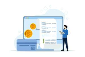 Electronic invoice concept with tiny people. corporate accounting, open banking platform, Collection of abstract vector illustrations of IT accounting systems. Business finance software.