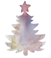 Christmas silhouette of new year tree . png