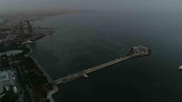 aerial view of Baku marina in the Azerbaijan video