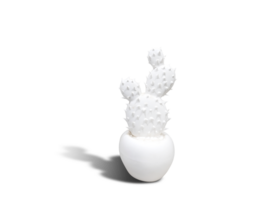 a white cactus ceramic with pompom on a colorful background. Minimal color still life photography png