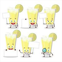 Lemonade cartoon in character bring information board vector