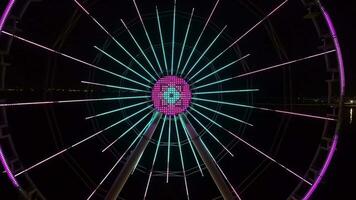 ferris roue dans le nuit parc video