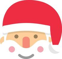 Happy smiling face of santa claus. Flat design, line art, vector illustration