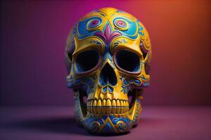 Day of the Dead sugar skull. Mexican sugar skull. ai generative photo