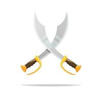 Two curves sword crossed vector