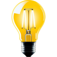 Yellow light bulb. AI Generative png