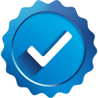 Badge check icon. AI Generative png