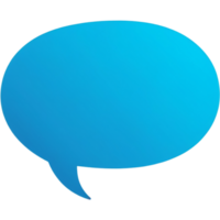 Blue speech bubble in flat icon. AI Generative png