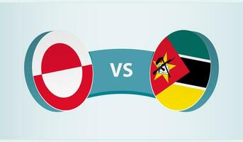 Greenland versus Mozambique, team sports competition concept. vector