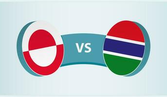 Groenlandia versus Gambia, equipo Deportes competencia concepto. vector