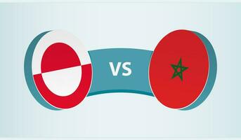 Greenland versus Morocco, team sports competition concept. vector