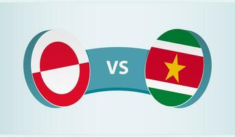Greenland versus Suriname, team sports competition concept. vector
