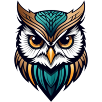 Geek Owl Logo. AI Generative png
