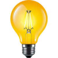 Yellow light bulb. AI Generative png