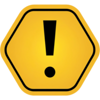 Yellow warning sign. AI Generative png