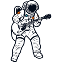 Astronaut playing guitar. AI Generative png