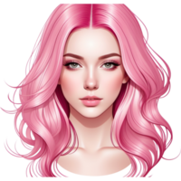 jovem mulher com Rosa cabelo. ai generativo png