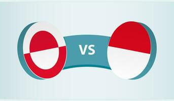 Groenlandia versus Indonesia, equipo Deportes competencia concepto. vector