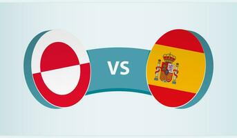 Greenland versus Spain, team sports competition concept. vector