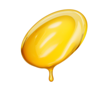 Oil dripping from soft gel capsule isolated on transparent background png