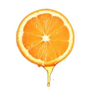 Fresh orange juice dripping on transparent background png