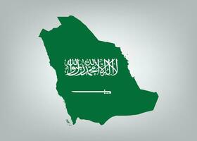 Saudi Arabia flag map vector design