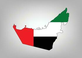 United Arab Emirates flag map vector design