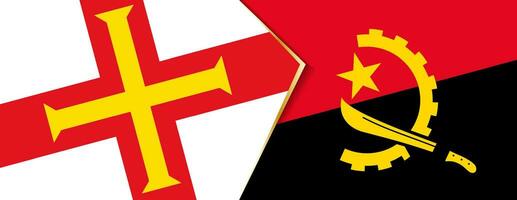 Guernsey and Angola flags, two vector flags.