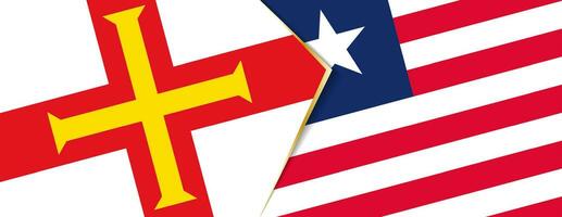 guernsey y Liberia banderas, dos vector banderas