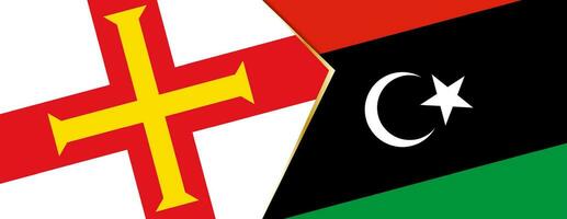 Guernsey and Libya flags, two vector flags.