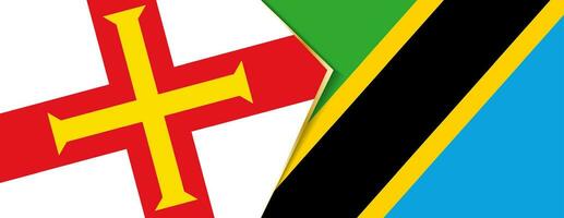 guernsey y Tanzania banderas, dos vector banderas