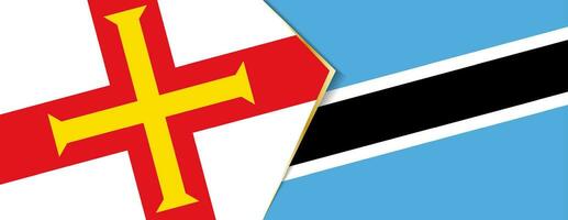 guernsey y Botswana banderas, dos vector banderas