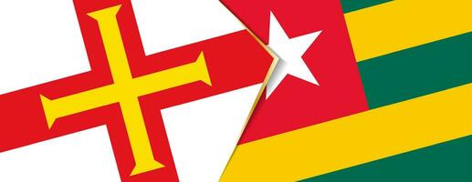 Guernsey and Togo flags, two vector flags.