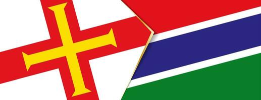 guernsey y Gambia banderas, dos vector banderas