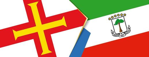 guernsey y ecuatorial Guinea banderas, dos vector banderas