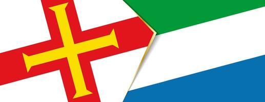 Guernsey and Sierra Leone flags, two vector flags.