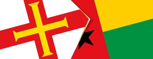 Guernsey and Guinea-Bissau flags, two vector flags.