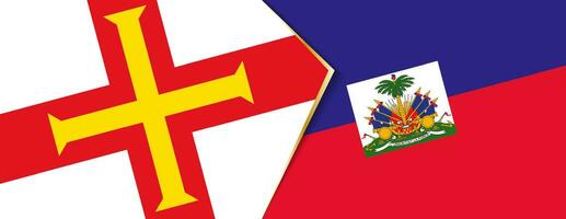 Guernsey and Haiti flags, two vector flags.