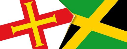 guernsey y Jamaica banderas, dos vector banderas