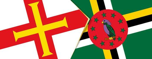 Guernsey and Dominica flags, two vector flags.