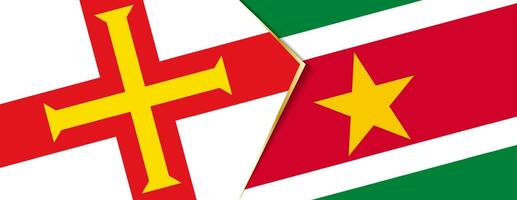 guernsey y Surinam banderas, dos vector banderas