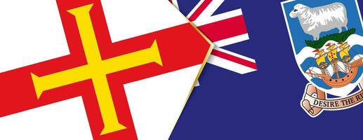 Guernsey and Falkland Islands flags, two vector flags.