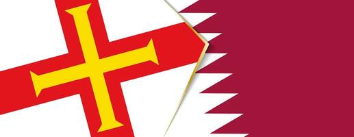 Guernsey and Qatar flags, two vector flags.