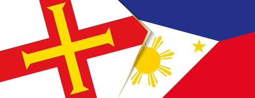 Guernsey and Philippines flags, two vector flags.