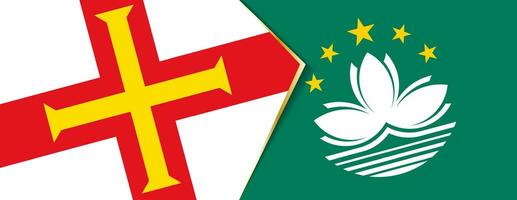 guernsey y Macao banderas, dos vector banderas