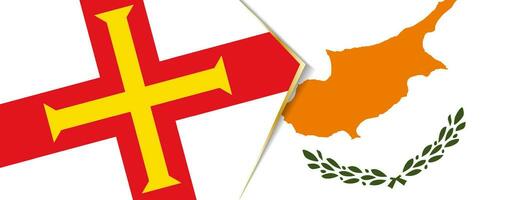 guernsey y Chipre banderas, dos vector banderas