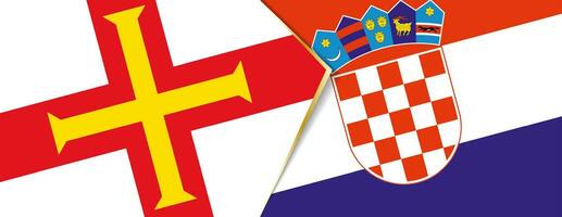 Guernsey and Croatia flags, two vector flags.