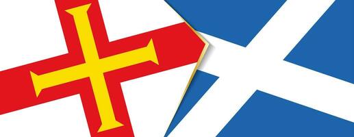 guernsey y Escocia banderas, dos vector banderas