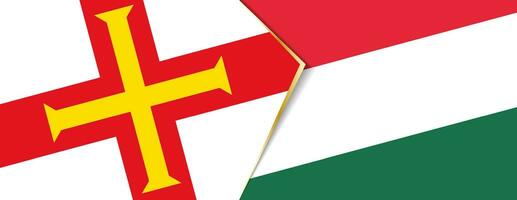 Guernsey and Hungary flags, two vector flags.