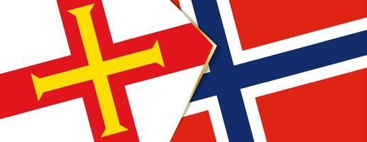 guernsey y Noruega banderas, dos vector banderas